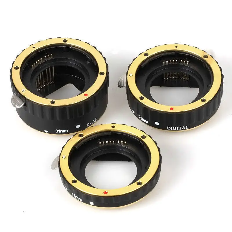 Золотое металлическое Крепление с автофокусом AF Макро Удлинитель/кольцо для