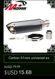 Mzoom Titanium Нержавеющая сталь 51 мм мотоциклетные слипоны GP выхлопной трубы Системы Глушители для автомобиля глушитель без наклейки