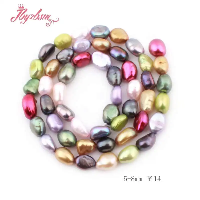 4-6x5-8mm Freeform пресноводный жемчуг Натуральный камень Бусины для DIY Цепочки и ожерелья bracelat ювелирных изделий Свободные Strand 1" - Цвет: Multicolor 2