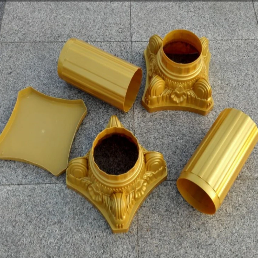 Оптовая продажа 4 шт Золотой пластиковый Римский столб колонны и цветочные