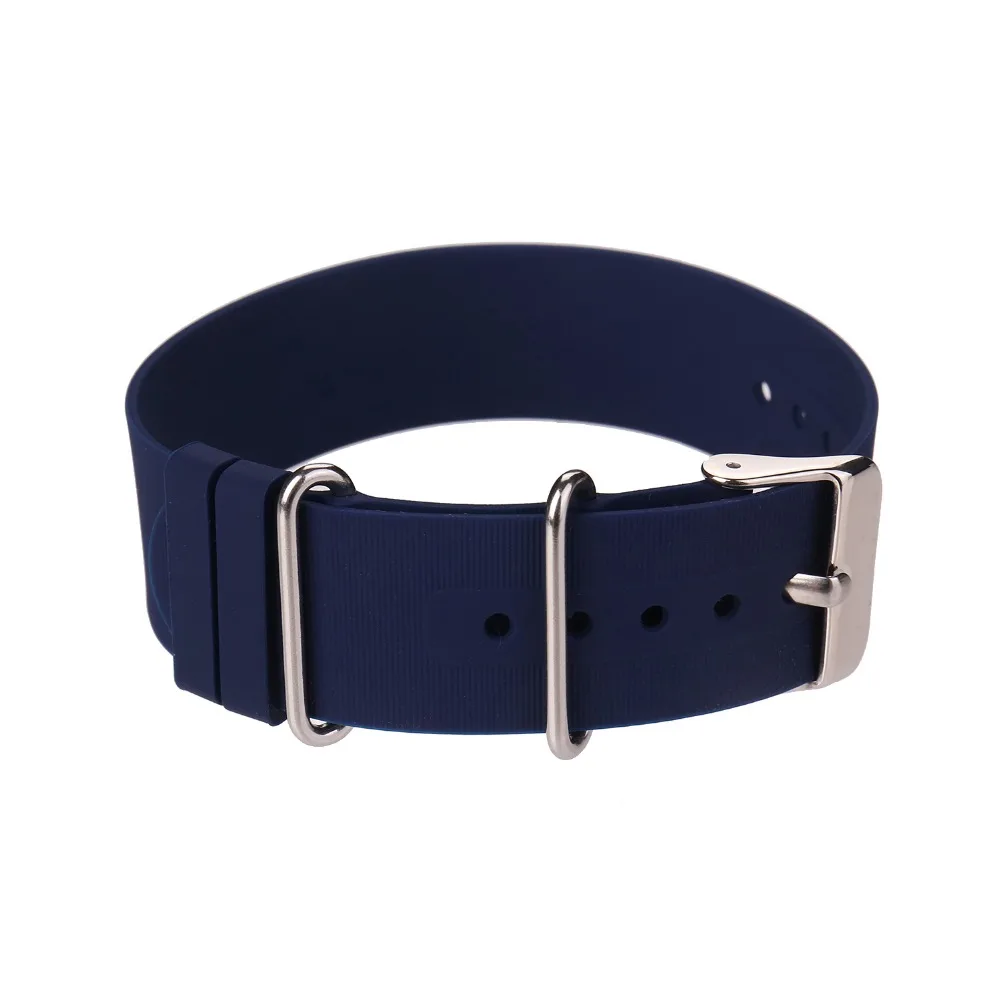 BEAFIRY Silicone Nato Zulu Watch Band Straps Black Blue 18mm 20mm 22mm