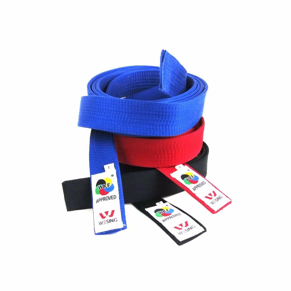 Пояс Wesing пояс для каратэ WKF тренировочный из 100% хлопка, 3 цвета, красный, черный