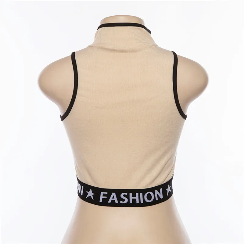 Уличная ребра вязаная Толстовка Женская мода Сексуальная Bodycon без рукавов для