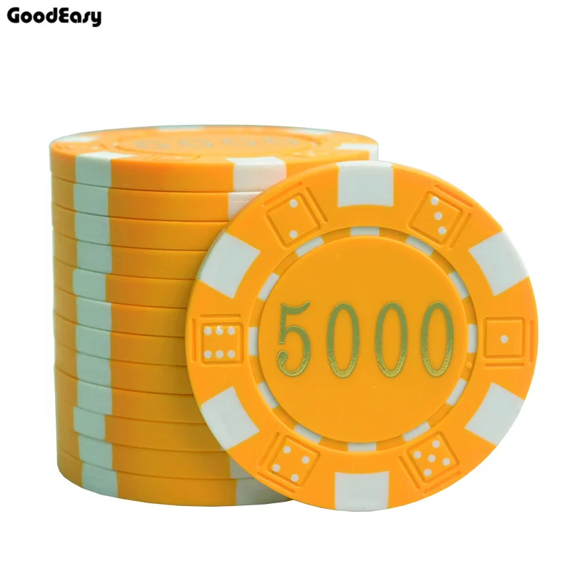 5000 ABS Позолоченные игральные кости покерные фишки монеты Техасский покер джетон игры Fichas казино черный Джек Pokersatr металлические монеты 25 шт./лот 11,5 г/шт - Цвет: 5000