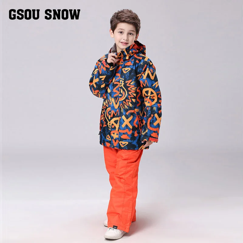 Новинка 2018 детский лыжный костюм для улицы Зимняя модель водонепроницаемый