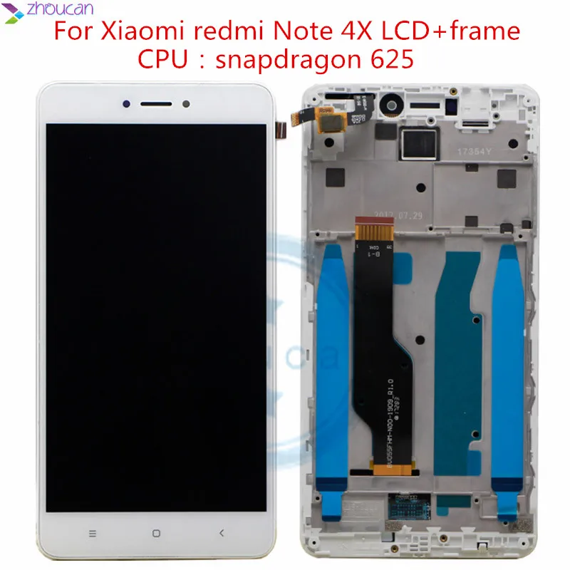 For Xiaomi Redmi Note 4X 3GB 32GB LCD Display Frame Touch Screen Panel Snapdragon 625 Digitizer Parts | Мобильные телефоны и