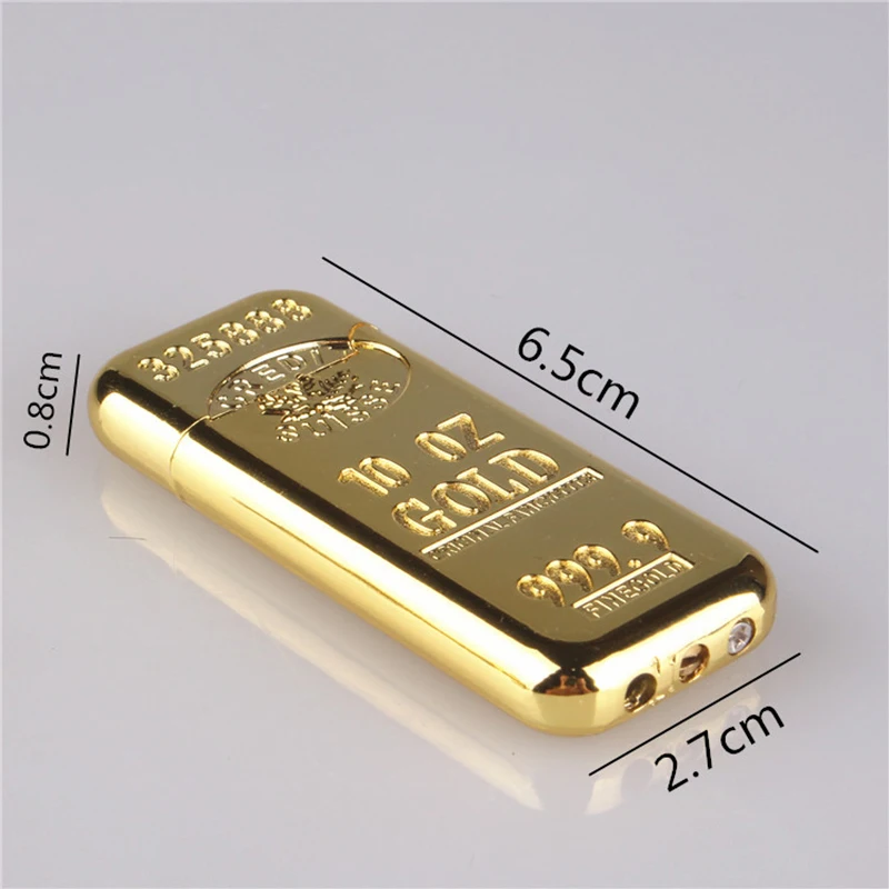 100 шт/партия, форма Bullion, прикуриватель, креативное металлическое колесо-Кресало, газовые зажигалки, бутановый воспламенитель, золото