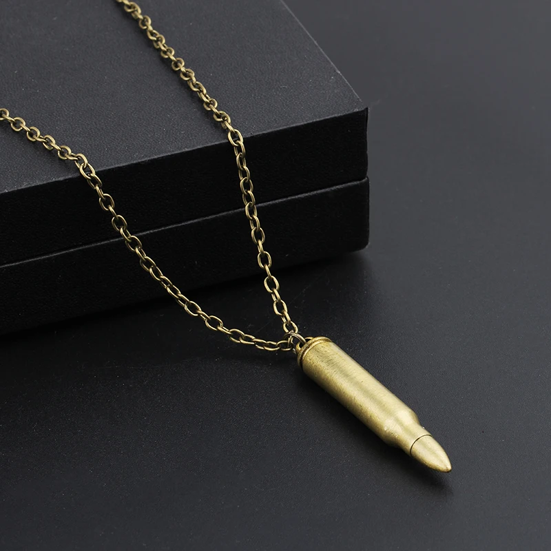 Очаровательное мужское ожерелье с пулей ювелирные изделия в стиле хип-хоп