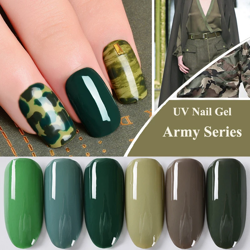 6 шт./компл. LANCELOT ART отмачиваемый Гель лак для ногтей серия Army Набор маникюра