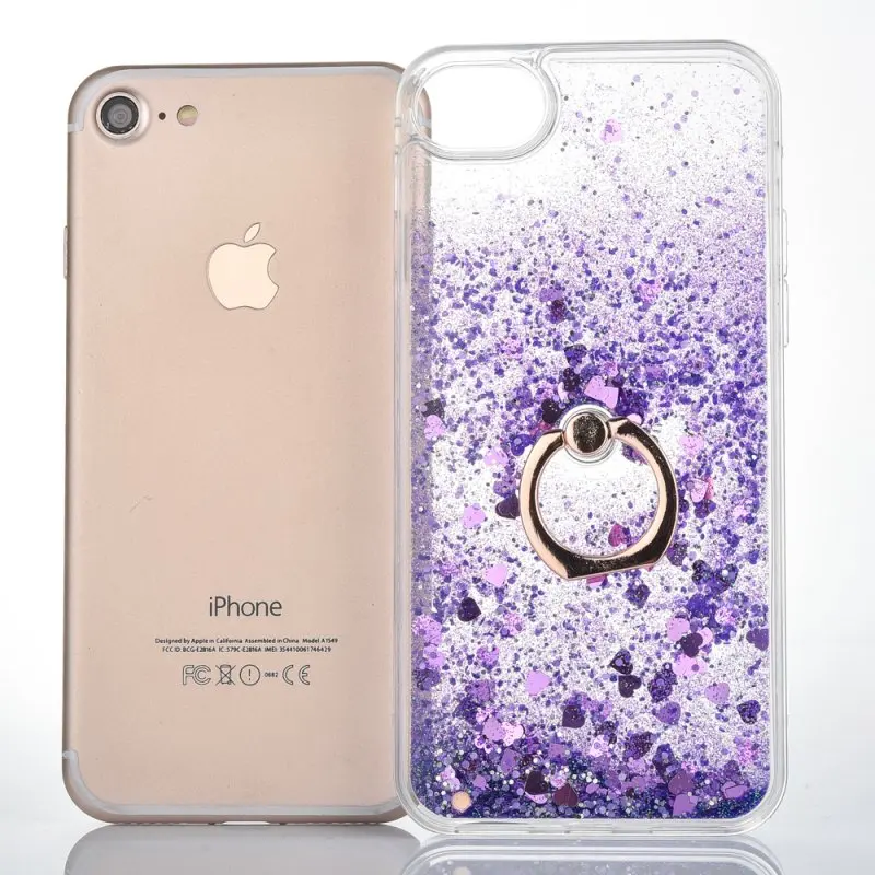 Кольца Чехлы для Apple iPhone 5 5S SE 6 6s 7 8 Plus X XS XR Max 5se s блестящая Жидкостная динамика