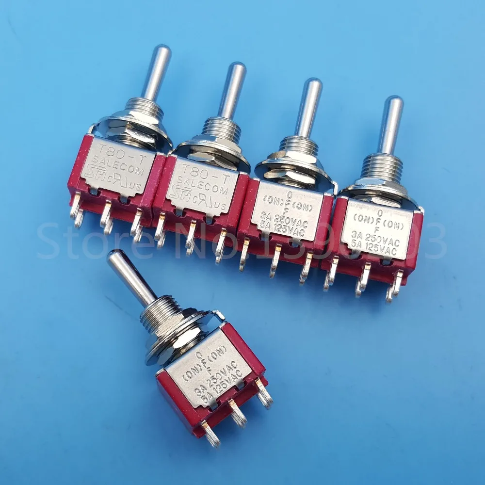 5 шт. SH T8012A 6Pin мгновенный MOM-OFF-MOM 3 положения DPDT мини-тумблер