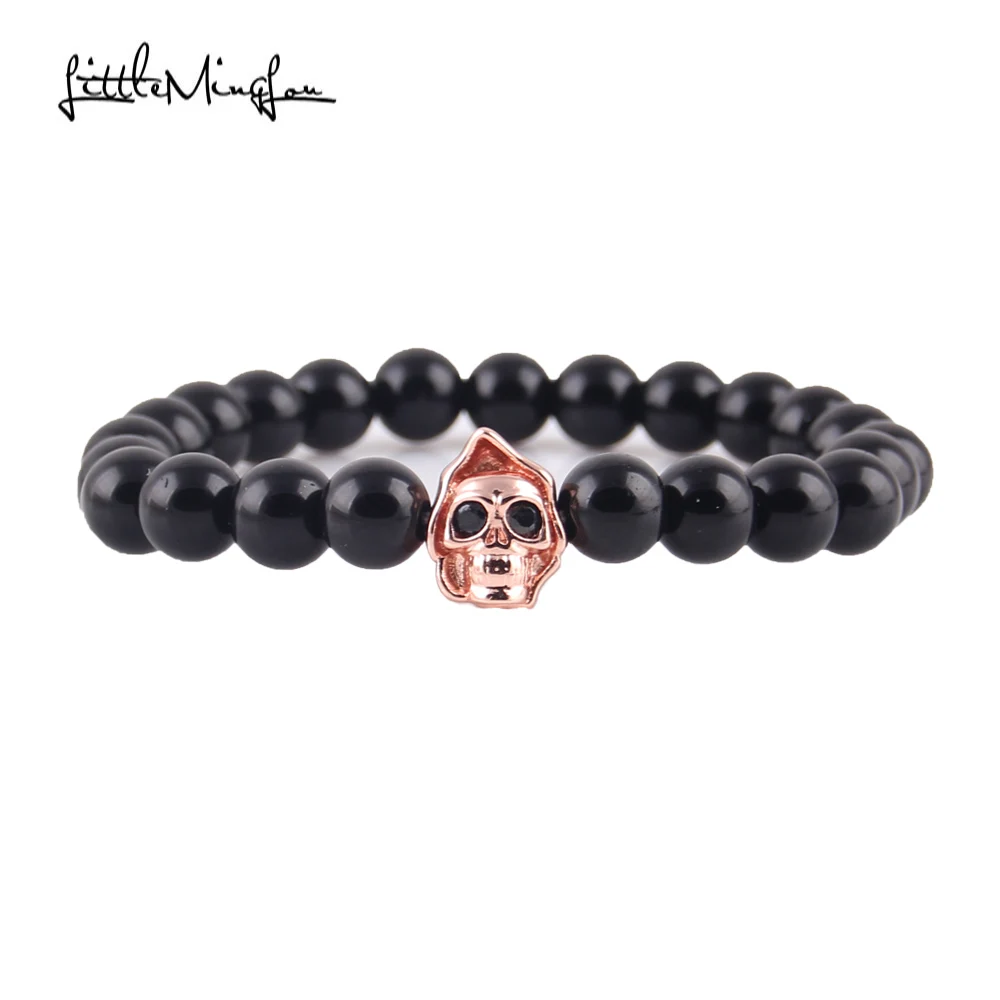 Бусины с подвеской в виде головы смерти из искусственной меди бусины матового