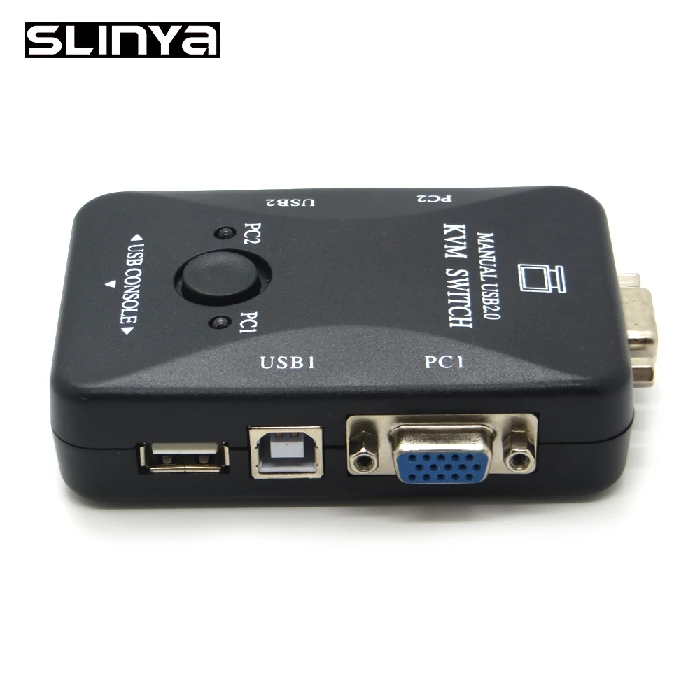 KVM переключатель с 2 портами USB коммутатор SVGA VGA для ПК клавиатуры мыши до 1920x1440|usb