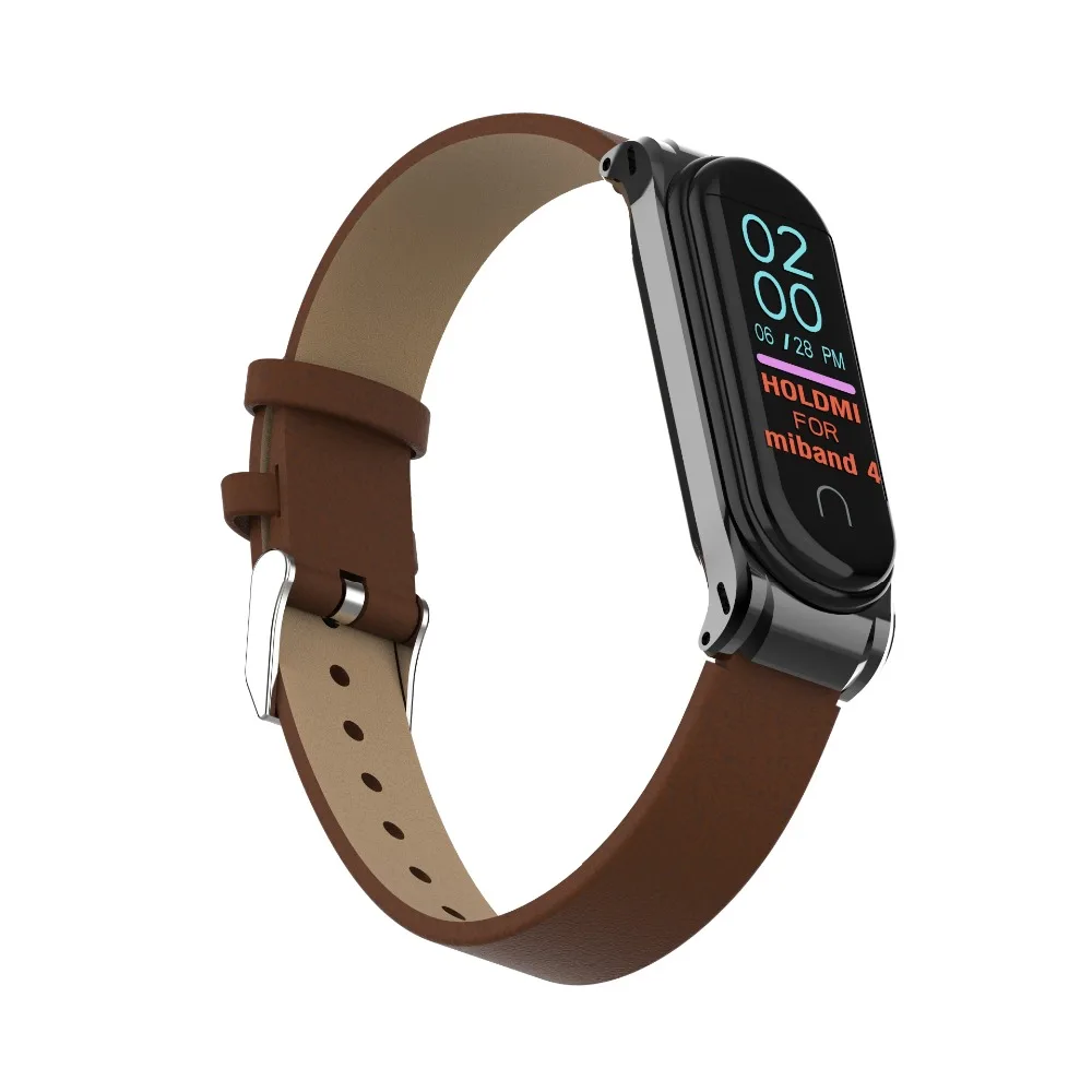 PU ремешок для Xiaomi Mi Band 4 наручный ремешок металлический корпус спортивный ремешок correa для Xiaomi Mi Band 4 глобальная Версия смарт-браслет