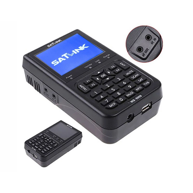 Satlink WS-6906 3," цифровой спутниковый искатель ЖК-DVB-S FTA измеритель сигнала передачи данных приемник WS 6906 с батареей 3000 мАч