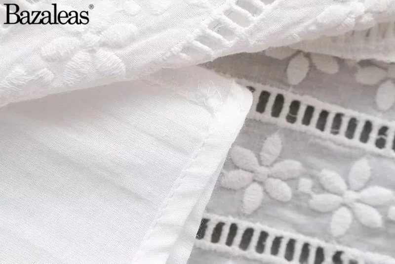 Bazaleas летнее платье с коротким рукавом vestidos винтажное миди завязками спереди и