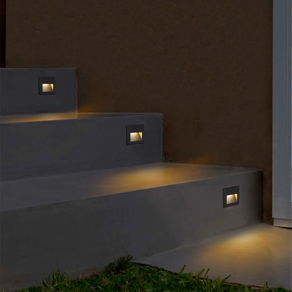 Водонепроницаемый нисходящий Footlight LED лестничный свет шаг 3W 85 265v утопленный в