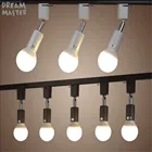 Современный подвесной светильник E27 с держателем, поворачиваемый светильник для трека, светильник для магазина, торговый центр, светильник, потолочный светильник белого и черного цвета