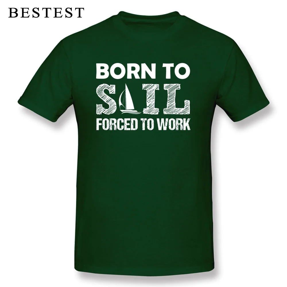 Мужская футболка с надписью Born To Sail Force Work черная надписью|Мужские футболки| |