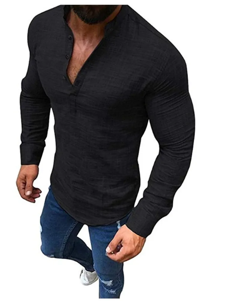 Мужская рубашка с длинным рукавом Camisa Masculina приталенная в Корейском стиле