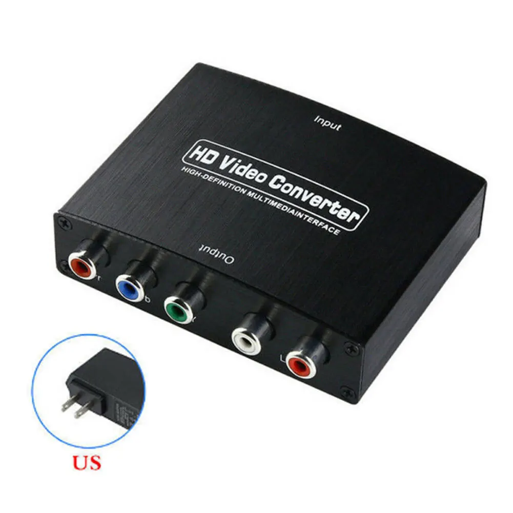 Аудио адаптер коробка RCA компонентный видео кабели Металл HDMI конвертер ТВ