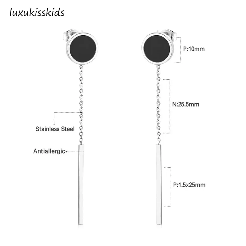 Luxukissids, 5 стилей, корейские серьги с длинной кисточкой, наборы, 316L, нержавеющая сталь, Висячие ювелирные изделия, Комплект сережек для женщин, золотые/серебряные серьги