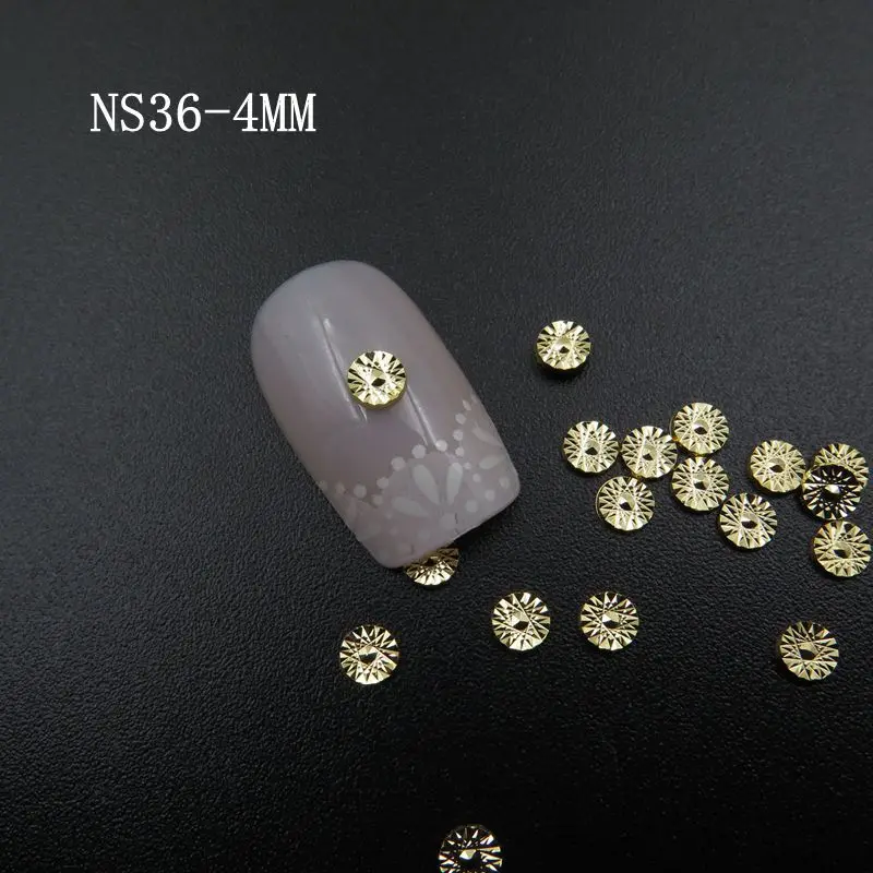 NS-36 3D 30 шт./пакет Высокое качество Розничная 6 мм/4 мм/3 мм цвета: золотистый, серебристый и черный круглый и скор металла стад Металл Дизайн ногтей украшения ns22-36 - Цвет: NS-36