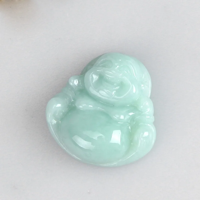 Китайский натуральный изумруд нефрит жадеит зеленый Майтрея Будда ожерелье