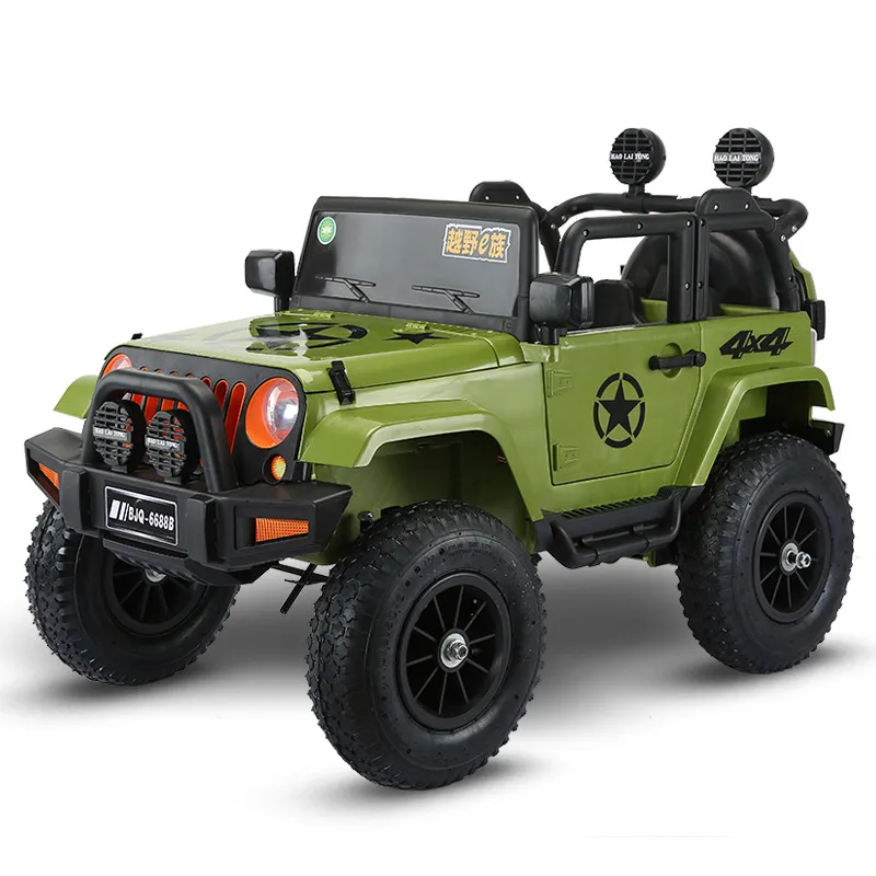 Standard model Green Четырехколесный привод для детей, электрическая, для автомобилей, Детский электромобиль на 1-5 лет, игрушечный внедорожник с пневматическим колесом - Цвет: Standard model Green
