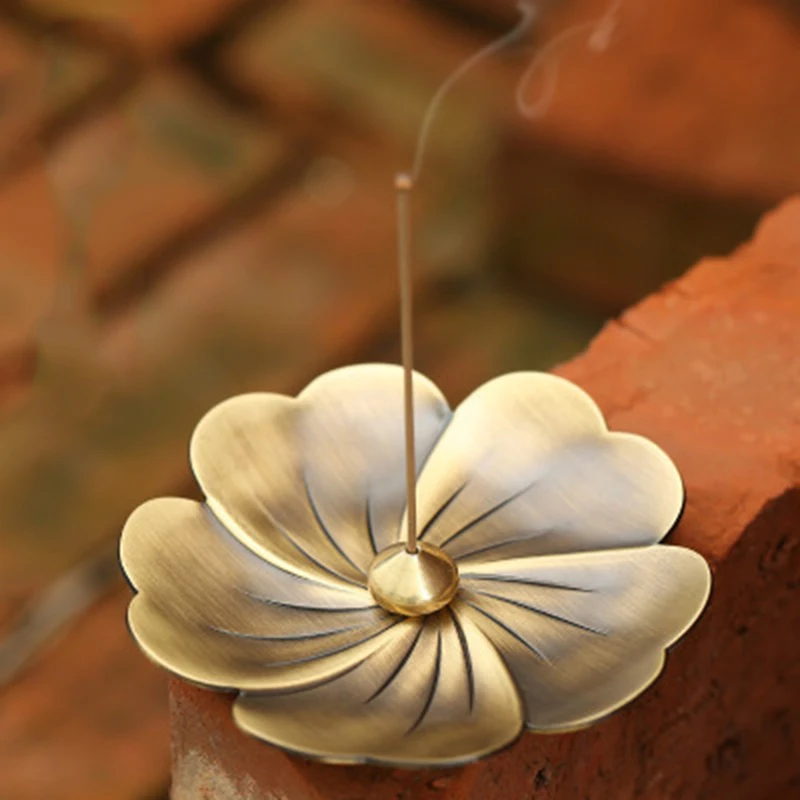 Офисная горелка для благовоний Отель Ресторан Имитация меди цветок