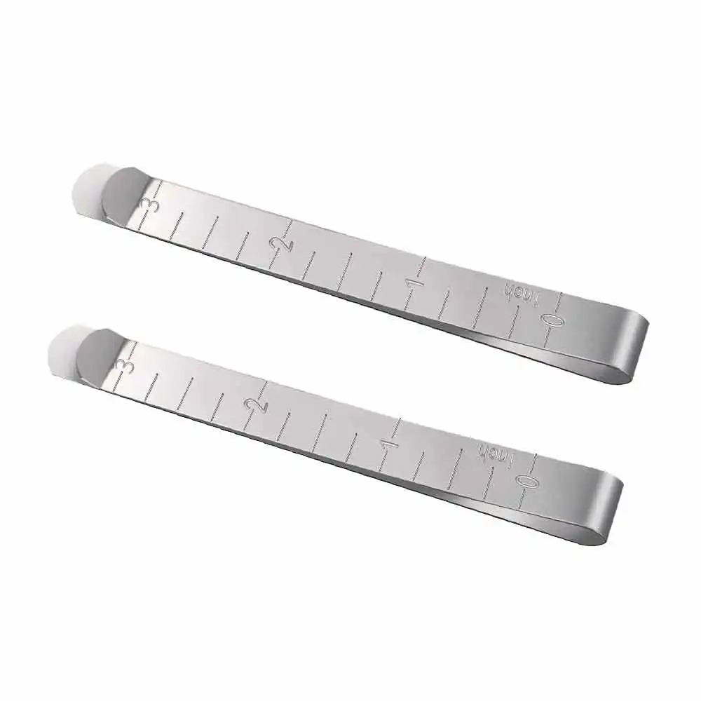 2pcs Швейные зажимы из нержавеющей стали, зажимы для подшивания, аксессуары для маркировки, 3 дюйма, измерительная линейка для квилтинга, принадлежности - Color: 2pcs