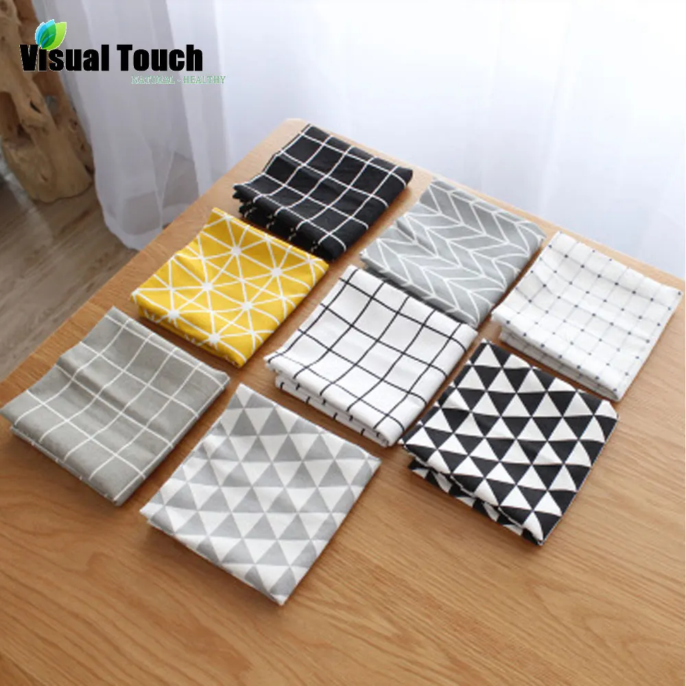 

Visual Touch 40*60cm Geometry Placemat Coaster Kitchen Accessories Cotton Cloth Table Mat Pads Dining Placemats Drink Coasters