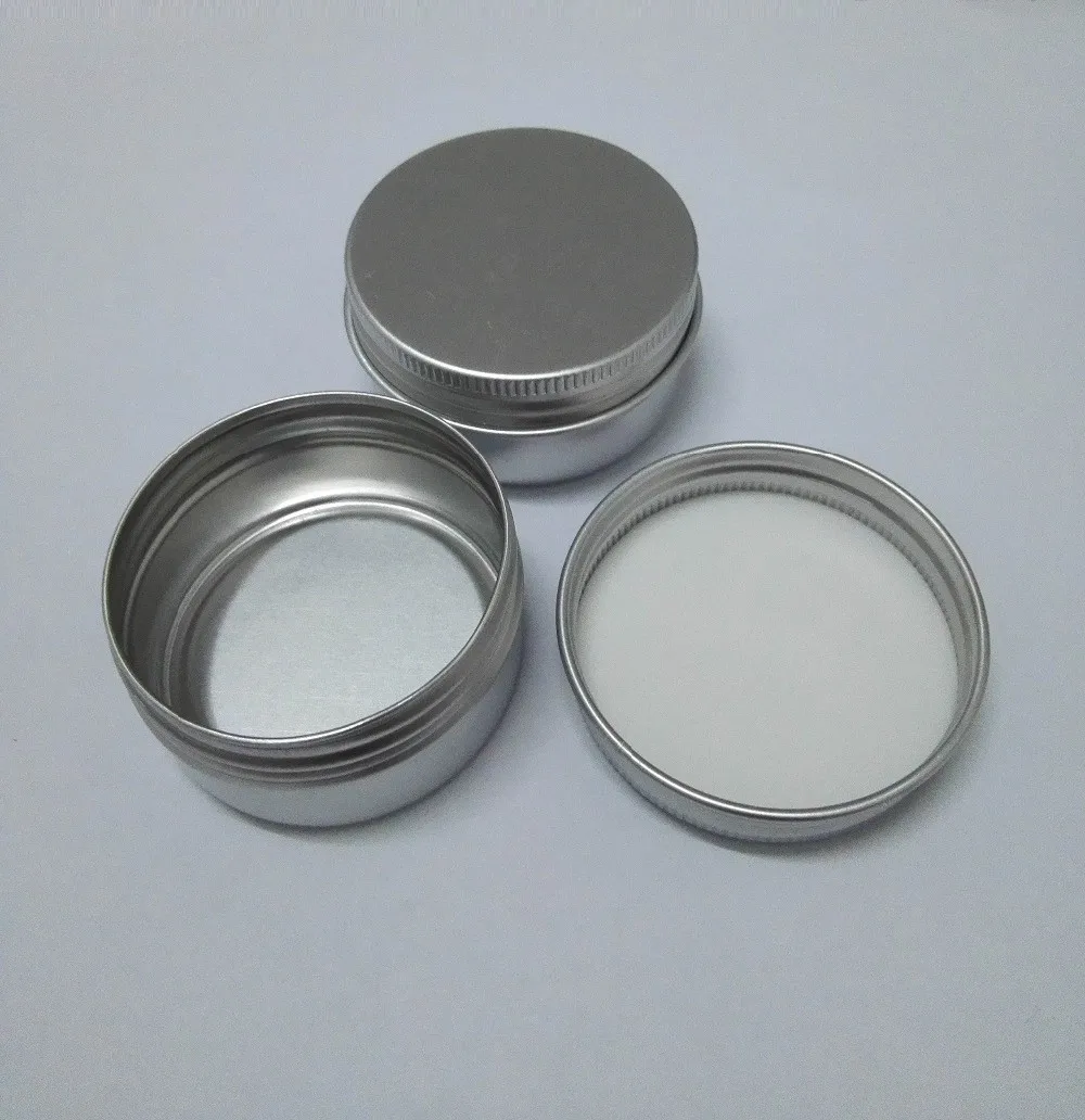 

100pcs screw on lids Aluminium jars cream jars with screw lid,cosmetic case jar,15ml aluminum tins, aluminum lip balm container