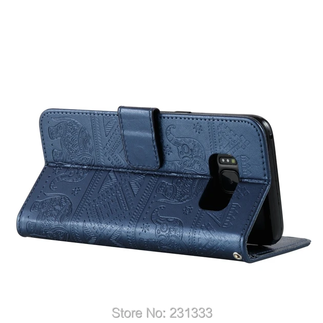 Кожаный чехол-Кошелек на ремешке для Samsung Galaxy S8 PLUS J3 J5 J7 A3 A5 2017 J2 Prime Elephant TPU