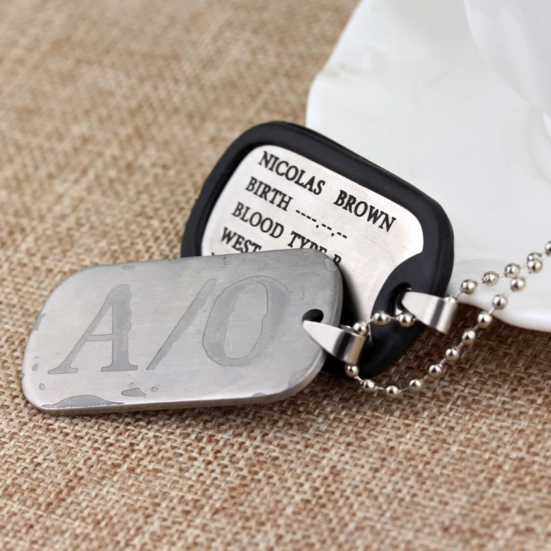 MQCHUN головной убор в стиле гангста A/0 Dog Tag Николас Браун наемных Цепочки и ожерелья