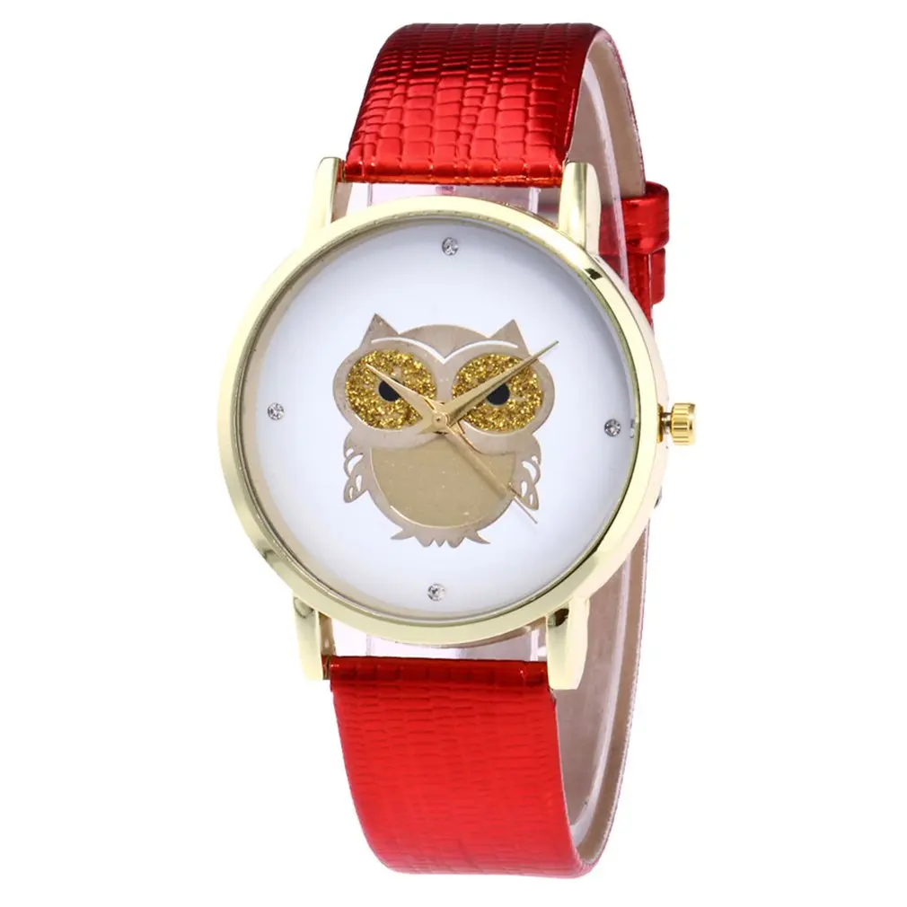 Роскошные модные наручные часы с забавным животным лицом кожаный ремешок