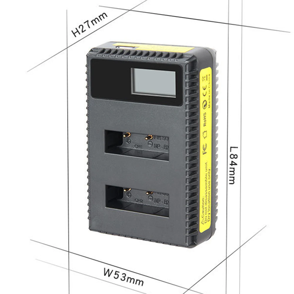 2Pcs NP-BX1 NP BX1 Battery +LCD Dual Charger for SONY DSC RX1 RX100 RX100iii M3 M2 RX1R WX300 HX300 HX400 HX50 HX60 GWP88 PJ240E |