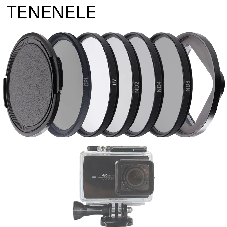Водонепроницаемый чехол TENENELE для экшн камеры Xiaomi Yi Lite 4K UV CPL ND 2 4 8 фильтры на