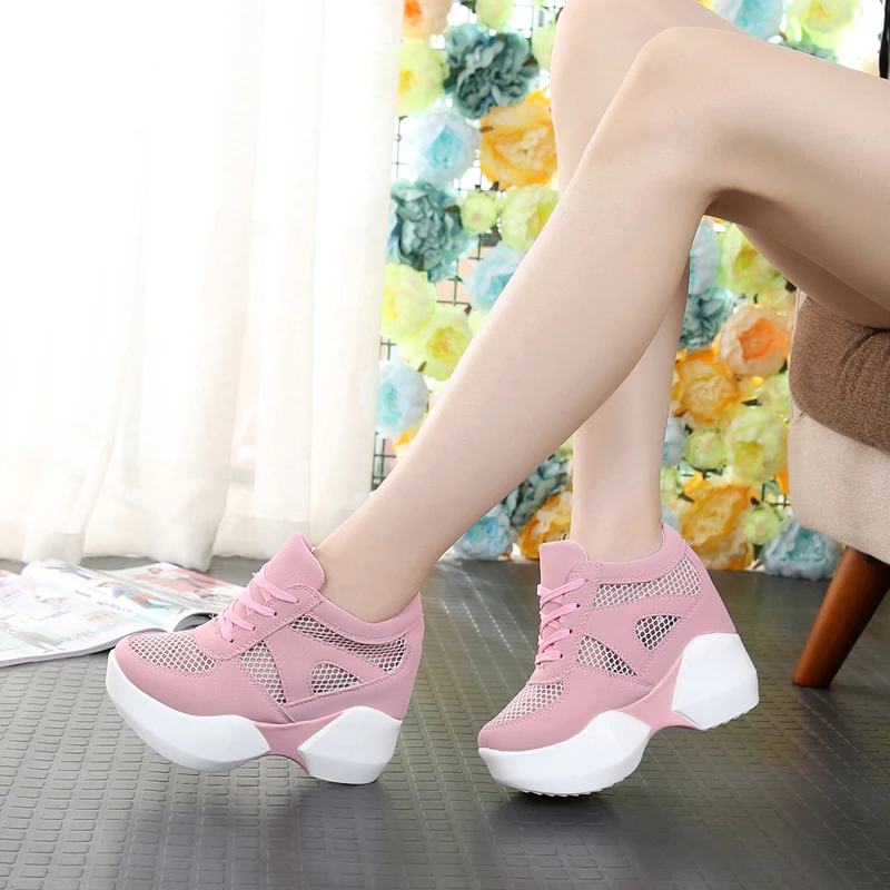 Женские туфли на платформе повседневная обувь танкетке высоком каблуке весенний