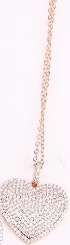 Rose Gold Necklace 5 прядей ZYZ300-4015 полный инкрустированный цирконами в форме сердца винтажные ожерелья с подвеской аксессуары женские ювелирные изделия подарок - Окраска металла: Rose Gold Necklace