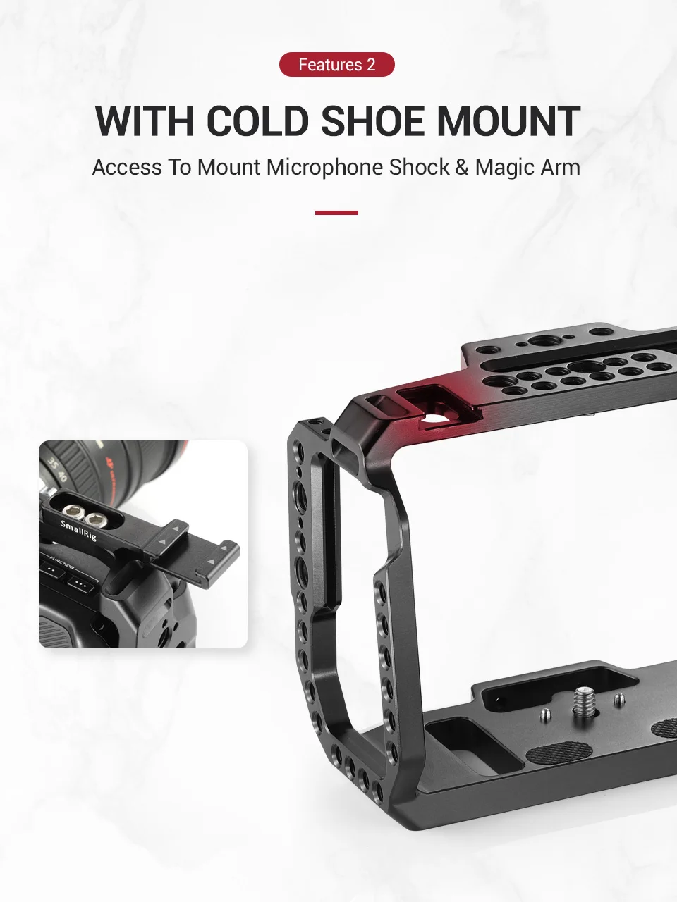 Клетка для камеры SmallRig BMPCC 4K 6K для карманного кинотеатра Blackmagic Design+ крепление для обуви Nato Rail-2203
