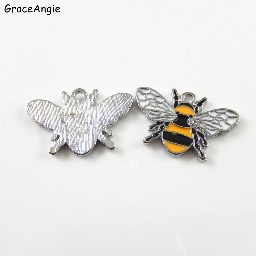 Graceangie 8 шт. цинковый сплав пчела Форма Талисманы Цепочки и ожерелья подвеска Творческий цвета: золотистый, Серебристый браслет ручной работы DIY Jewelry Интимные аксессуары