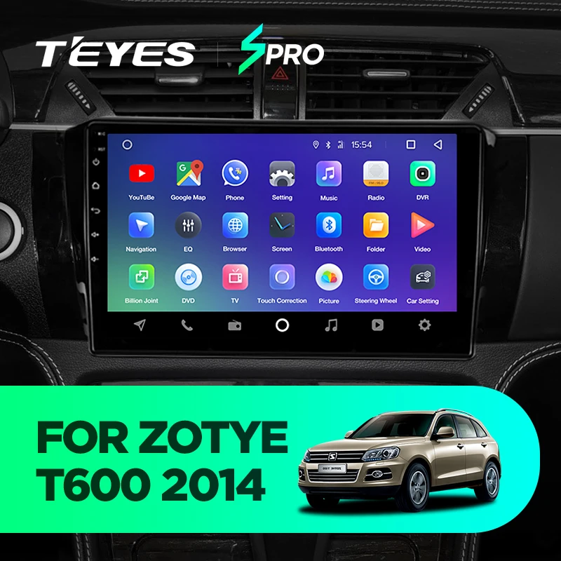 TEYES SPRO Штатная магнитола для Зойте T600 Zotye T600 Android 8.1, до 8-ЯДЕР, до 4+ 64ГБ 32EQ+ DSP 2DIN автомагнитола 2 DIN DVD GPS мультимедиа автомобиля головное устройство