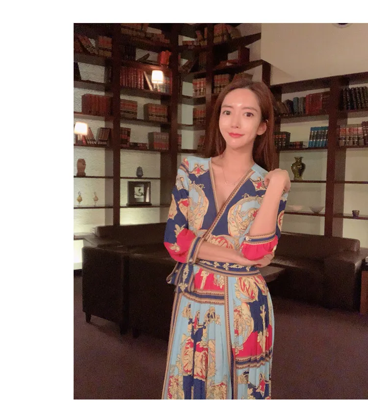 H Han queen, летнее богемное длинное платье с принтом, для женщин,, на шнуровке, с v-образным вырезом, длиной до лодыжки, плиссированное, с бантом, для праздников, Пляжное Платье