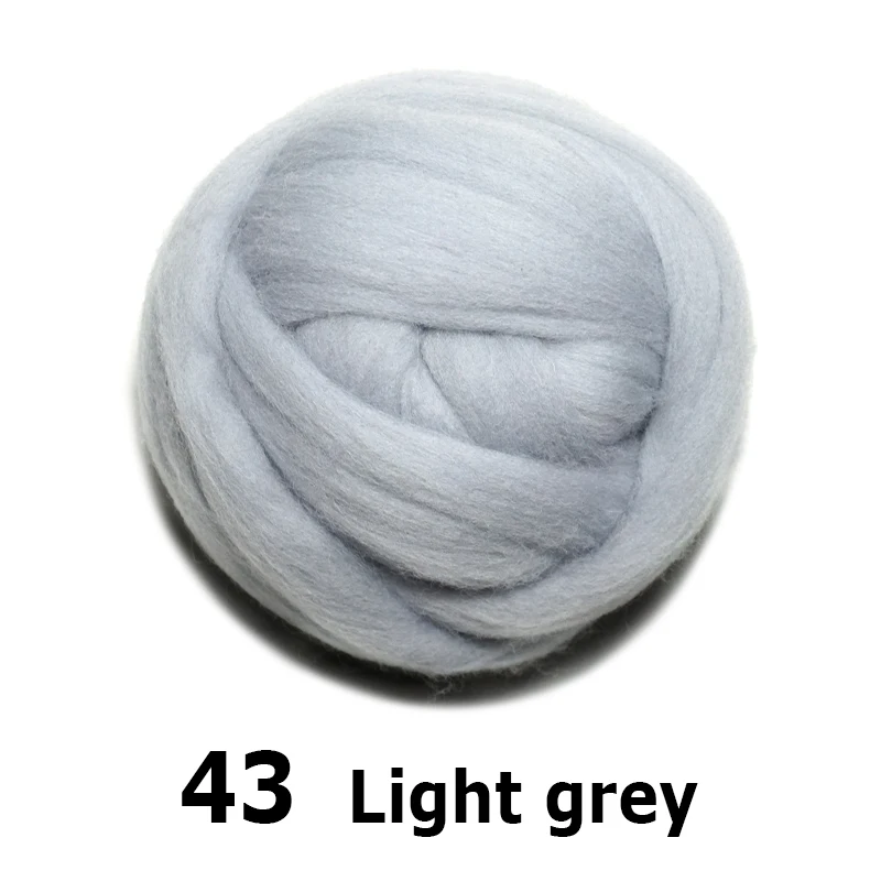 

Free shipping handmade Wool Felt for felting 50g Light Grey Perfect in Needle Felt 43#