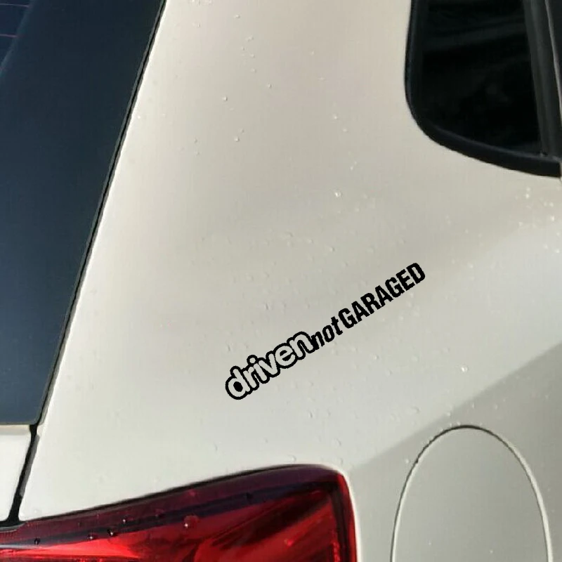 

YJZT 18CM*2.6CM Funny Vinyl Decal DRIVEN NOT GARAGE Black Silver Car Sticker Accessories C11-1463