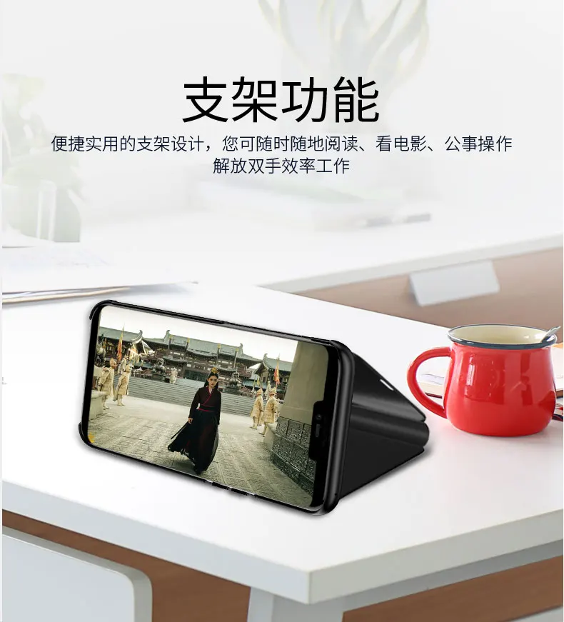 Флип-чехол для Galaxy S10 /S10 Plus S10e умный зеркальный чехол с окошком просмотра экрана