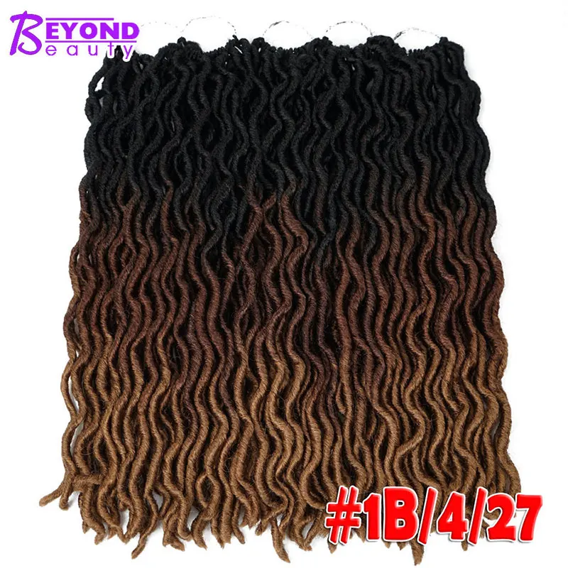 #27 Ombre Faux locs кудряшки для наращивания 20 дюймов синтетические мягкие крючком косы дредлок для наращивания волос - Цвет: #27