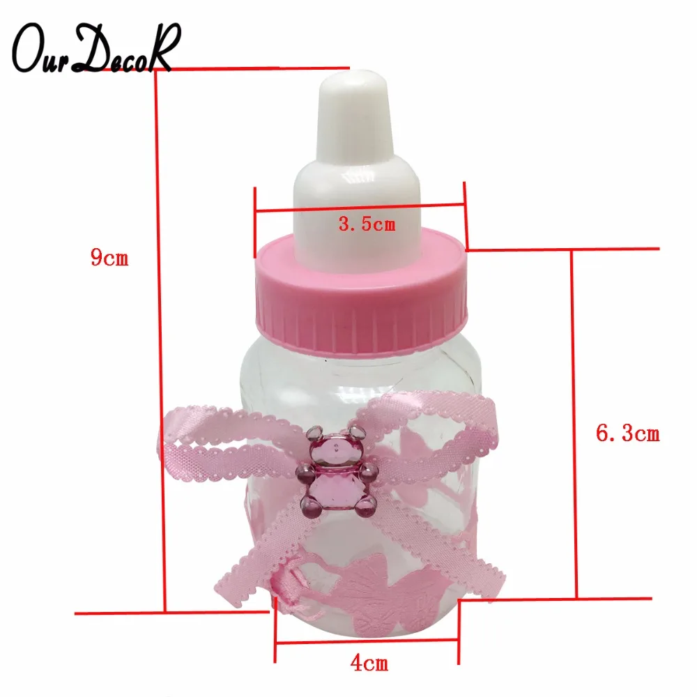 

60pcs/lot Milk Bottle Candy Box Party Supplies Baby Feeding Bottle Wedding Favors and Gifts Box Baby Shower Baptism Decoration