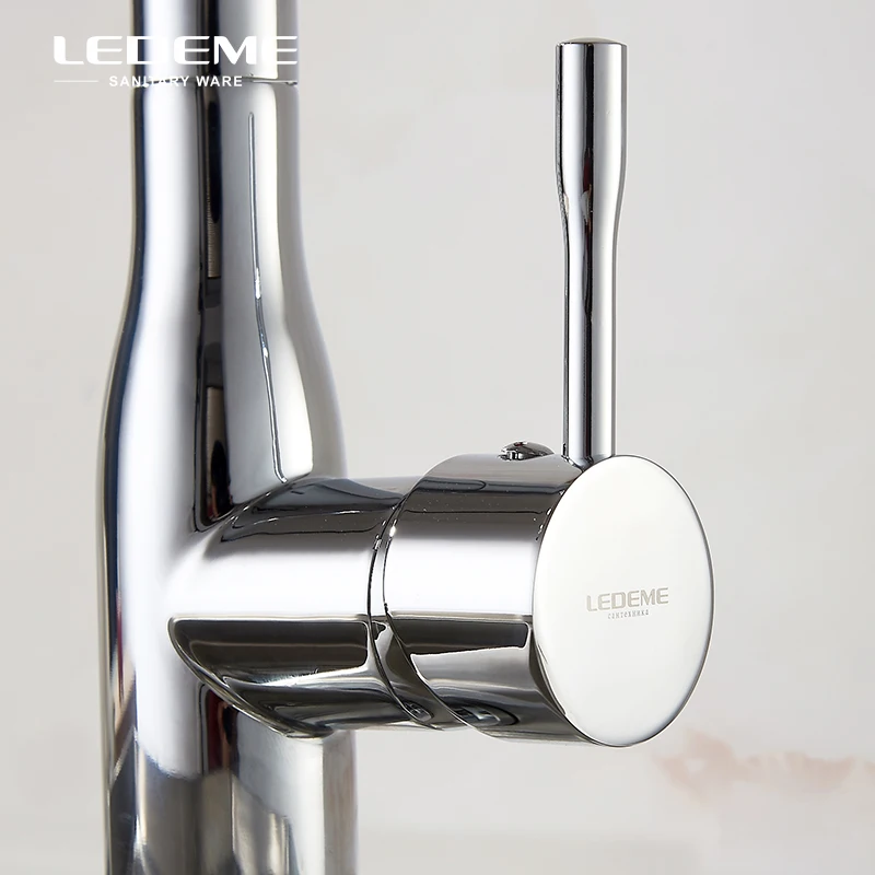 LEDEME хромированный смеситель для кухонной раковины с одной ручкой латунный кран